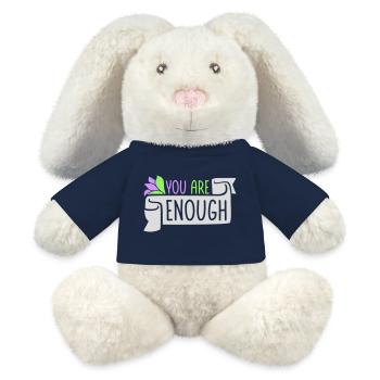 You Are Enough Self Love Motivational Quote - MiniFeet® RecycelHase® Bunny Cream - french navy - Front