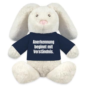 Anerkennung beginnt mit Verständnis - MiniFeet® RecycelHase® Creme - French Navy - Vorne