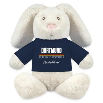 Dortmund - Lapin en peluche recyclé MiniFeet® Crème - bleu marine - Devant