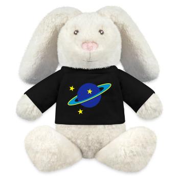 planets - MiniFeet® RecycelHase® Bunny Cream - black - Front