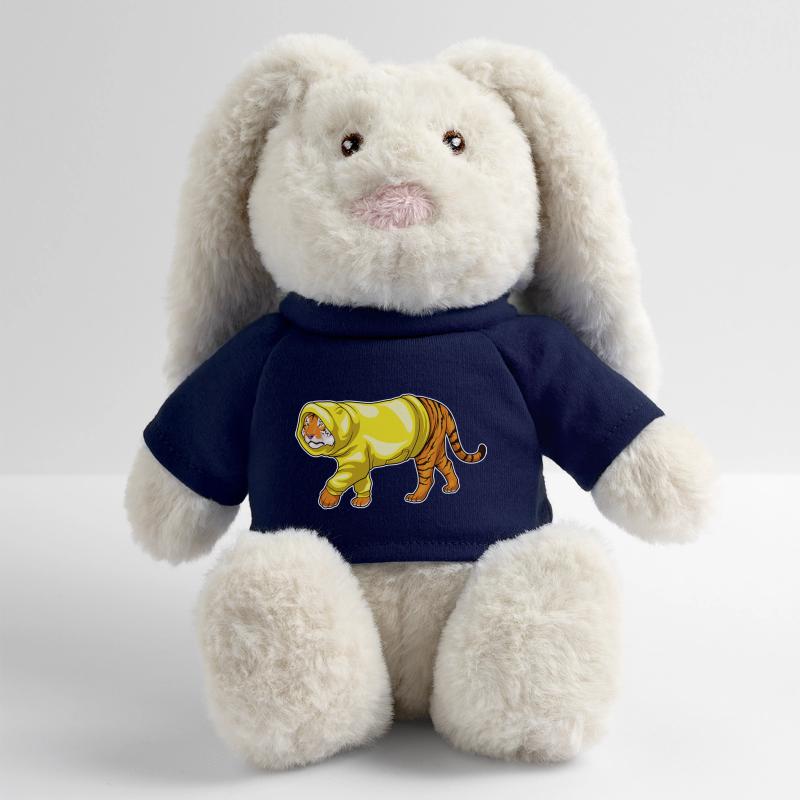 Sweat à capuche Tiger Lapin en peluche recyclé MiniFeet® Crème