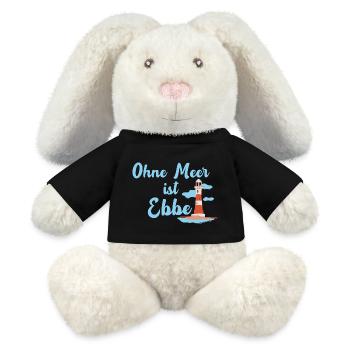 Nordseeküste ohne Meer ist Ebbe lustiger Spruch - MiniFeet® RecycelHase® Creme - Schwarz - Vorne