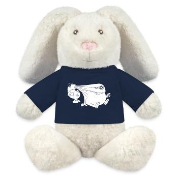 Weißes Monster Energiesauger - MiniFeet® RecycelHase® Creme - French Navy - Vorne
