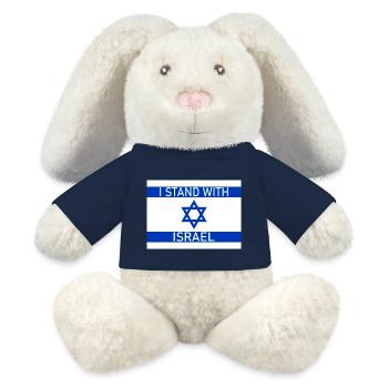 I STAND WITH - MiniFeet® RecycelHase® Creme - French Navy - Vorne