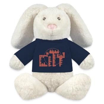 Skyline, City - Red Version - MiniFeet® RecycelHase® Bunny Cream - french navy - Front
