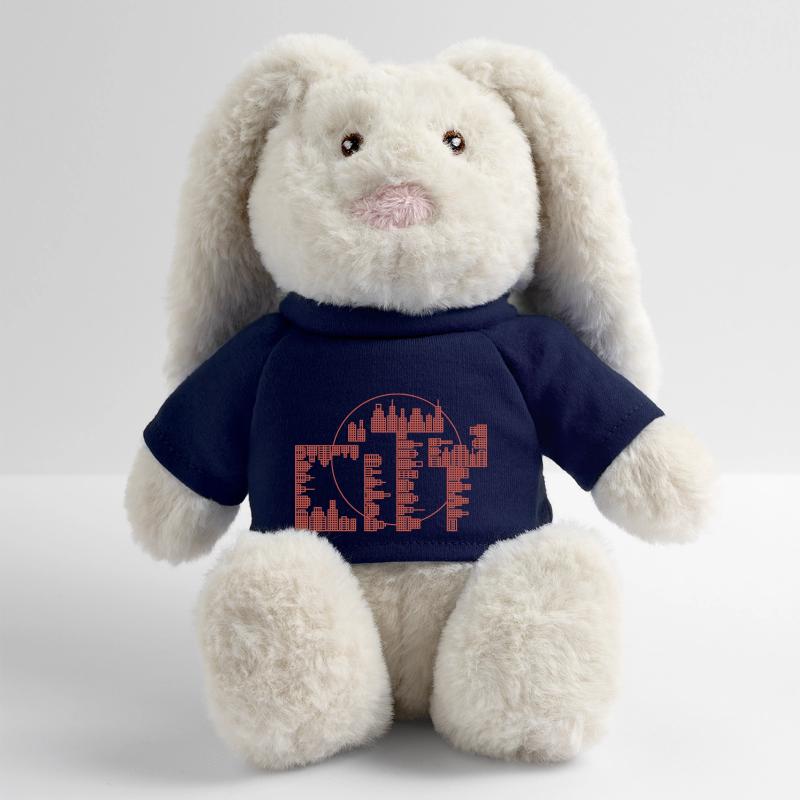 Skyline, City - Version rouge Lapin en peluche recyclé MiniFeet® Crème