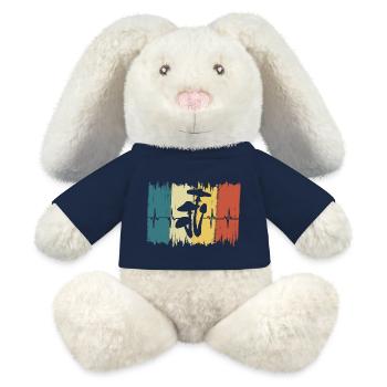 Vintage Mushroom Heartbeat - MiniFeet® RecycelHase® Bunny Cream - french navy - Front