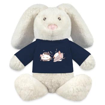 Trop mignon - Lapin en peluche recyclé MiniFeet® Crème - bleu marine - Devant