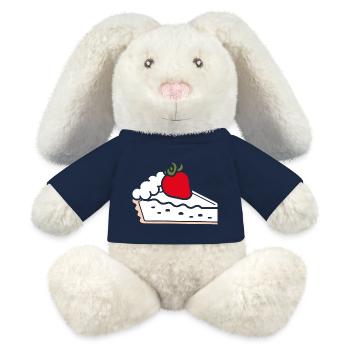Tarte aux fraises - Lapin en peluche recyclé MiniFeet® Crème - bleu marine - Devant