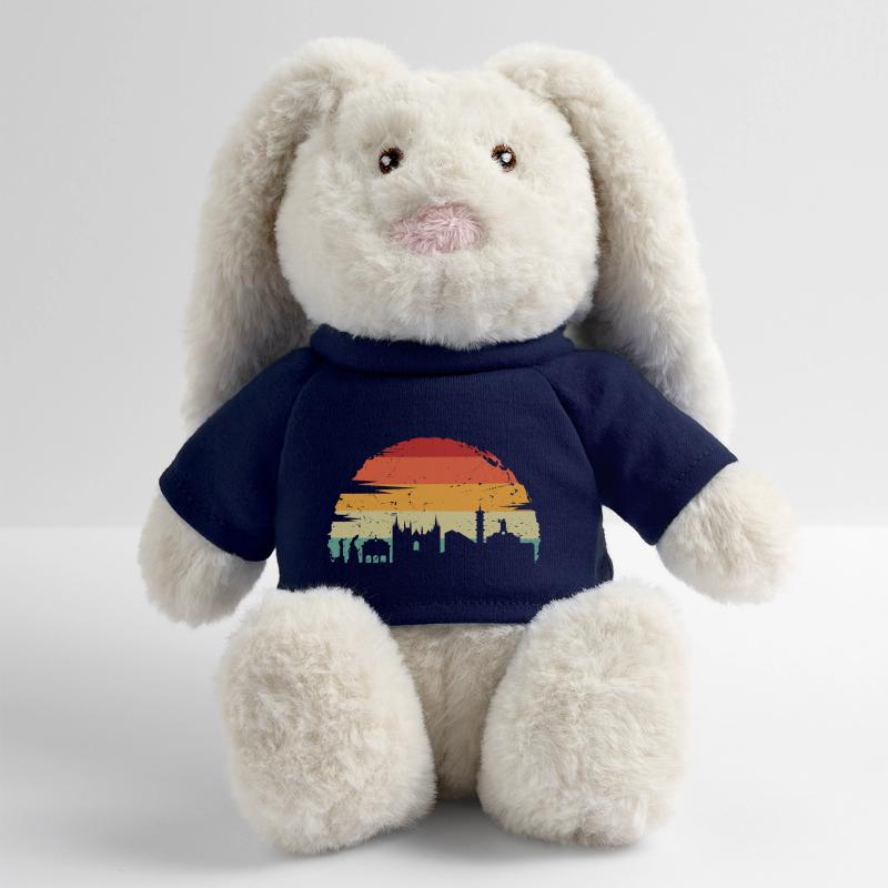 Silhouette d’horizon du coucher de soleil Lapin en peluche recyclé MiniFeet® Crème