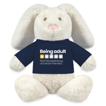 Être adulte (foncé) - Lapin en peluche recyclé MiniFeet® Crème - bleu marine - Devant
