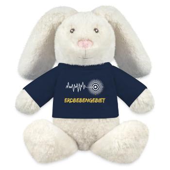 Connaissance de la zone sismique - Lapin en peluche recyclé MiniFeet® Crème - bleu marine - Devant