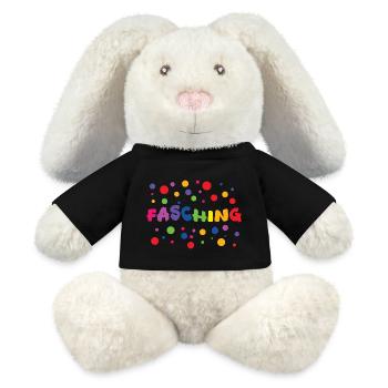 Fasching bunte Karneval Fastnacht Aufschrift - MiniFeet® RecycelHase® Creme - Schwarz - Vorne