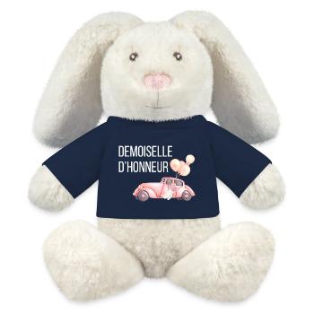 Brautjungfer - Autohochzeit - MiniFeet® RecycelHase® Creme - French Navy - Vorne