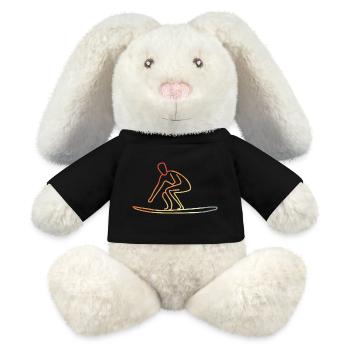 Surfing Retro Look - MiniFeet® RecycelHase® Bunny Cream - black - Front