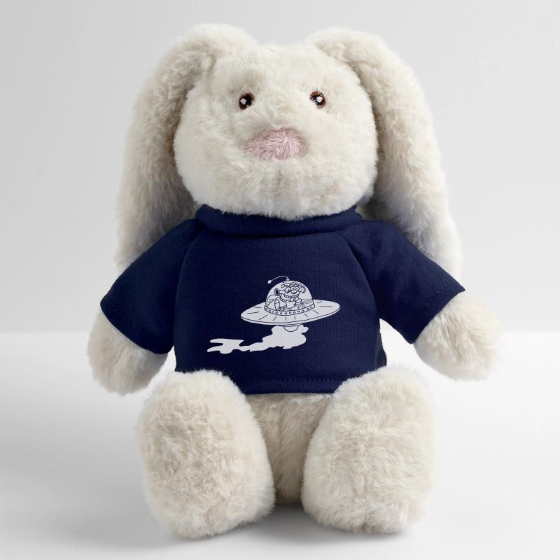 Vaisseau spatial extraterrestre (blanc) Lapin en peluche recyclé MiniFeet® Crème