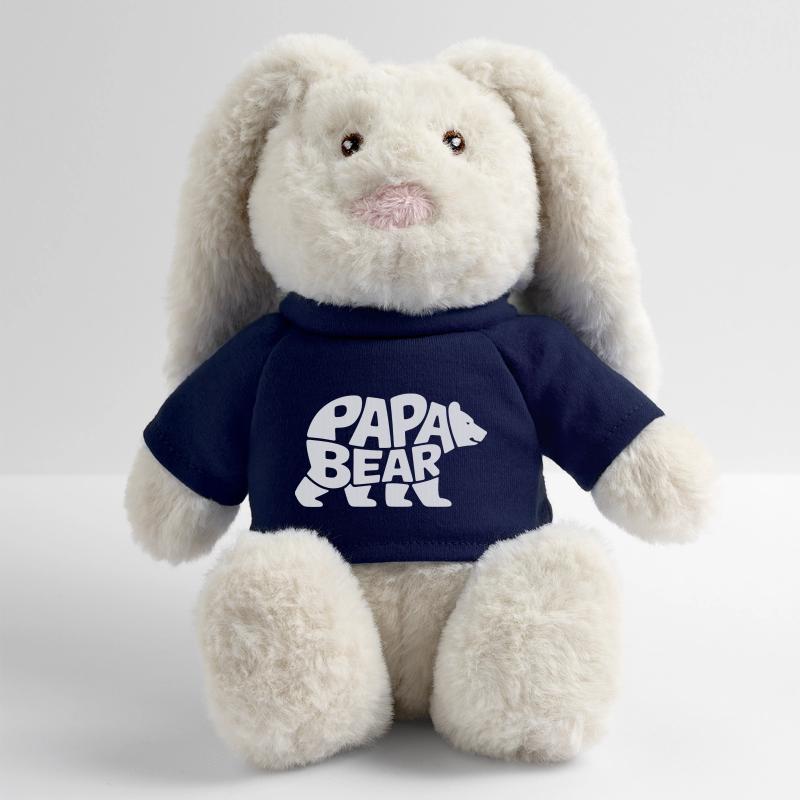 Papa Ours Lapin en peluche recyclé MiniFeet® Crème