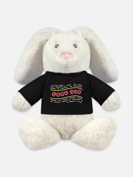 Cool Kid with Flowers - MiniFeet® RecycelHase® Bunny Cream - black