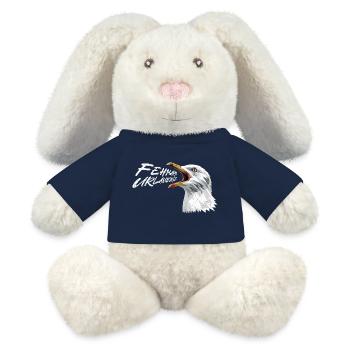 Vacances en mer Baltique FEHMARN PRÊT POUR LES VACANCES Drôle - Lapin en peluche recyclé MiniFeet® Crème - bleu marine - Devant
