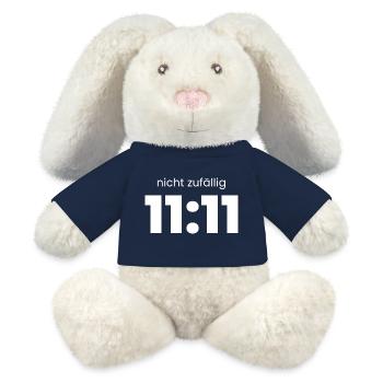 11:11 Nicht zufällig – Cosmic Timing Shirt - MiniFeet® RecycelHase® Creme - French Navy - Vorne