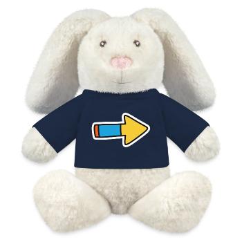 Comic Pfeil Richtung Rechts - MiniFeet® RecycelHase® Creme - French Navy - Vorne