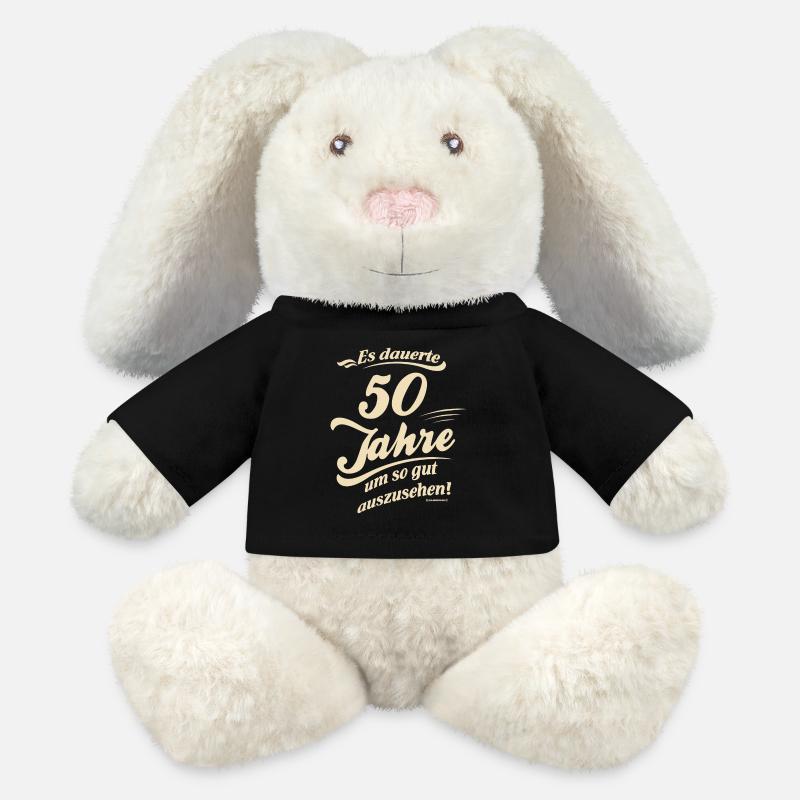 dauerte 50 neu II - Geburtstags Geschenk - - MiniFeet® RecycelHase® Creme - Schwarz
