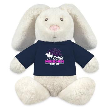 Echte Mädchen reiten - MiniFeet® RecycelHase® Creme - French Navy - Vorne