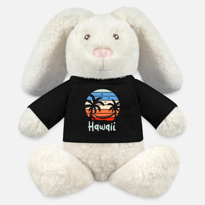 Hawaii Retro - MiniFeet® RecycelHase® Bunny Cream - black