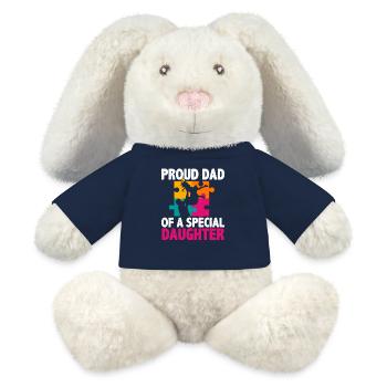 Stolzer Vater Einer Besonderen Tochter - MiniFeet® RecycelHase® Creme - French Navy - Vorne