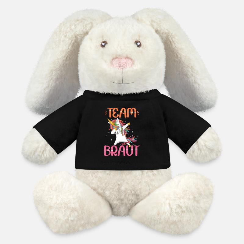 Team Braut Junggesellinnenabschied Geschenk - MiniFeet® RecycelHase® Creme - Schwarz