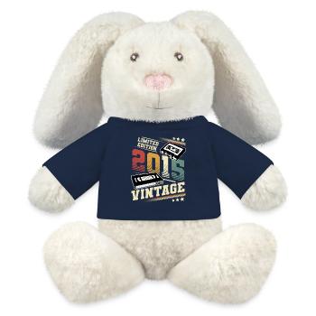 2015 Geburtsjahr Baujahr Geburtstag vintage - MiniFeet® RecycelHase® Creme - French Navy - Vorne