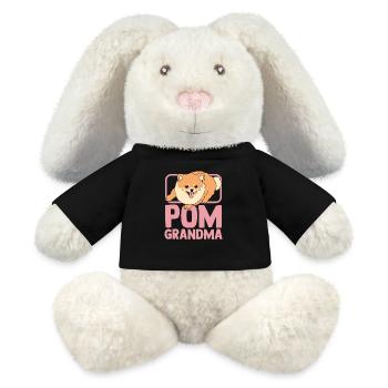 Zwergspitz Poméranie Chien Pom Grand-mère Cadeau - Lapin en peluche recyclé MiniFeet® Crème - noir - Devant