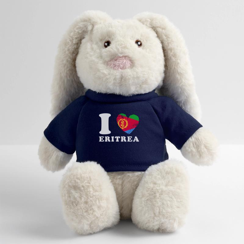 J’aime l’Erythrée Lapin en peluche recyclé MiniFeet® Crème