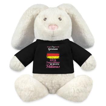 German gift funny saying Germany - MiniFeet® RecycelHase® Bunny Cream - black - Front