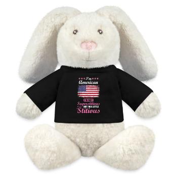 American Gift Funny Saying USA - MiniFeet® RecycelHase® Bunny Cream - black - Front