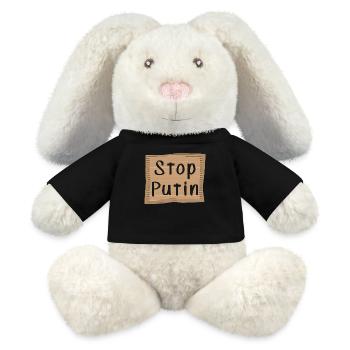 Stop Putin - MiniFeet® RecycelHase® Bunny Cream - black - Front