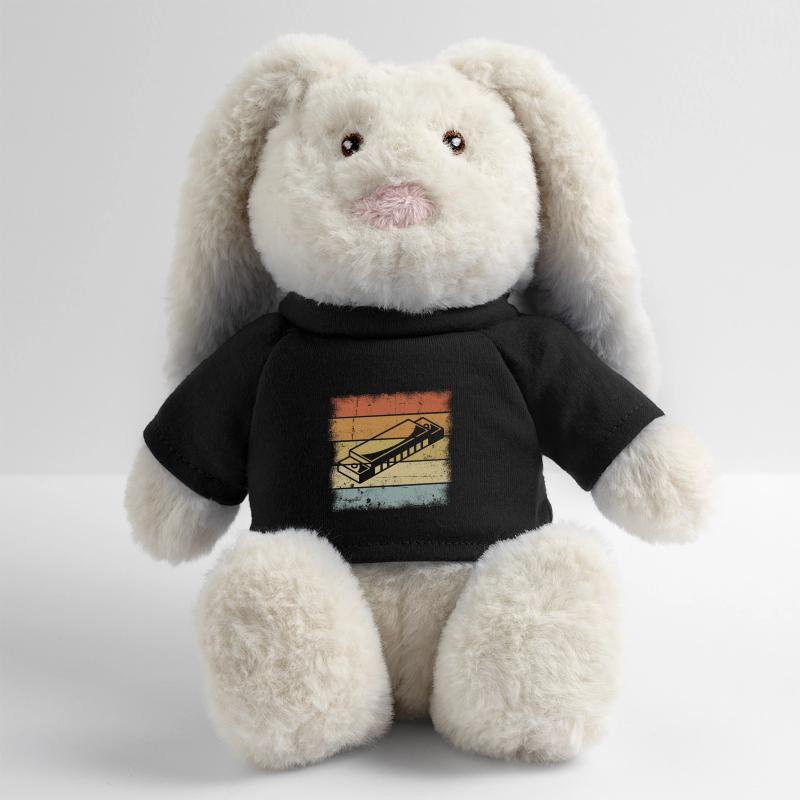 Motif d’harmonica Lapin en peluche recyclé MiniFeet® Crème