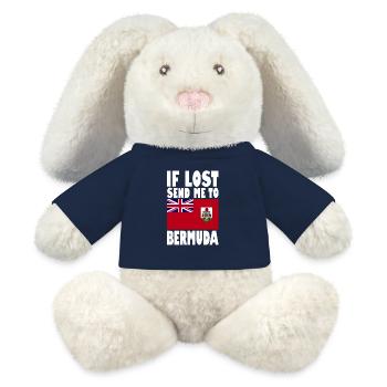 Bermuda Flagge Spruch - MiniFeet® RecycelHase® Creme - French Navy - Vorne