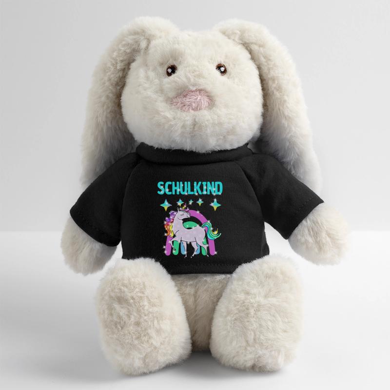 Schulkind Glitzer Einhorn mit Regenbogen MiniFeet® RecycelHase® Creme