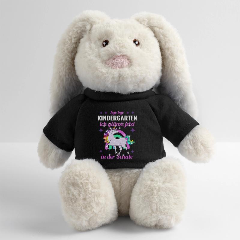 Bye Bye Kindergarten Glitzer Einhorn Einschulung MiniFeet® RecycelHase® Creme