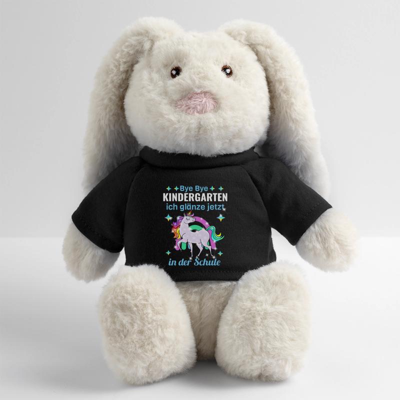 Bye Bye Kindergarten Glitzer Einhorn Einschulung MiniFeet® RecycelHase® Creme