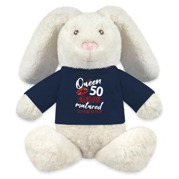 50 year old girl 50 bday Queen 50 birthday - MiniFeet® RecycelHase® Bunny Cream - french navy - Front