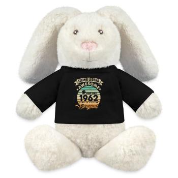 1962 Anniversaire Retro Orginal - Lapin en peluche recyclé MiniFeet® Crème - noir - Devant