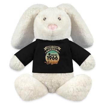 1966 Anniversaire Retro Orginal - Lapin en peluche recyclé MiniFeet® Crème - noir - Devant