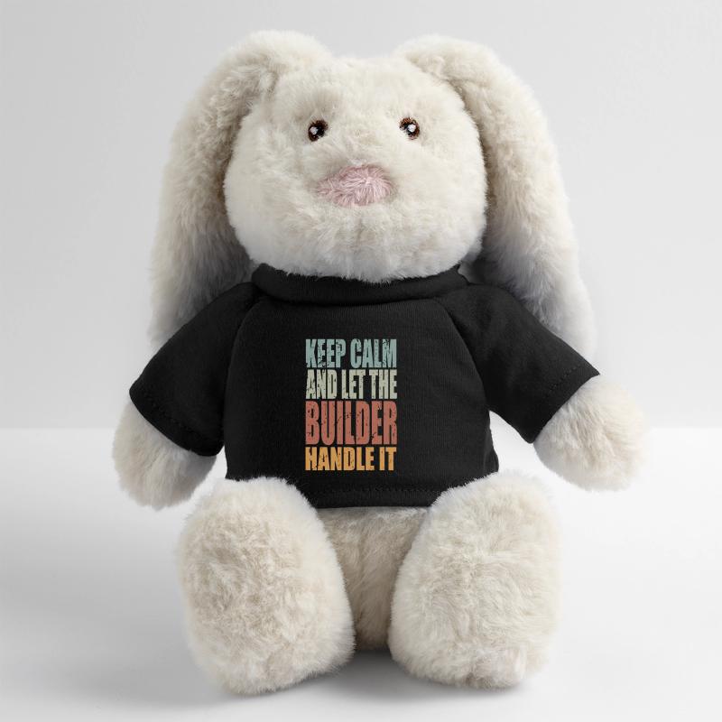 Keep Calm Construction Worker Saying Construction Worker Gift MiniFeet® RecycelHase® Bunny Cream