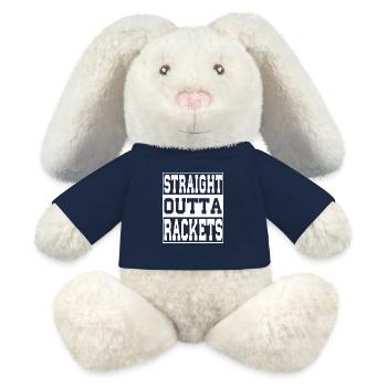 Rackets Spruch lustig - MiniFeet® RecycelHase® Creme - French Navy - Vorne