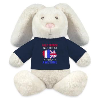 Halb Franzose Halb Brite - MiniFeet® RecycelHase® Creme - French Navy - Vorne