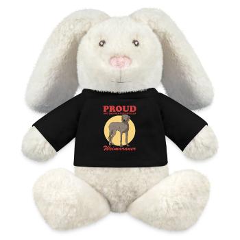 Weimaraner Dad Hunde Hundebesitzer Geschenk - MiniFeet® RecycelHase® Creme - Schwarz - Vorne