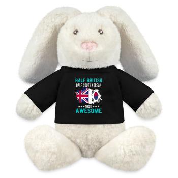 Moitié Britannique moitié Sud-Coréens - Lapin en peluche recyclé MiniFeet® Crème - noir - Devant