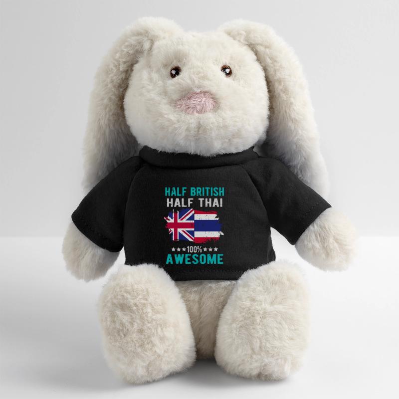 Moitié britannique moitié thaïlandaise Lapin en peluche recyclé MiniFeet® Crème